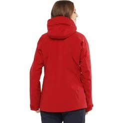 Salomon Brilliant Jacket Women red chili/white -Ski Jackets Sales salomon brilliant jacket women red chili white 5