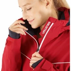 Salomon Brilliant Jacket Women red chili/white -Ski Jackets Sales salomon brilliant jacket women red chili white 6