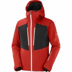 Ski Jackets Sales 23 Salomon Highland Jacket Men goji berry/black