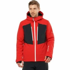 Salomon Highland Jacket Men goji berry/black -Ski Jackets Sales salomon highland jacke herren goji berry black 3