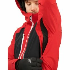 Salomon Highland Jacket Men goji berry/black -Ski Jackets Sales salomon highland jacke herren goji berry black 6