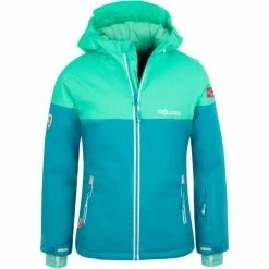 TROLLKIDS Hallingdal Jacket Girls light petrol/dark mint/white